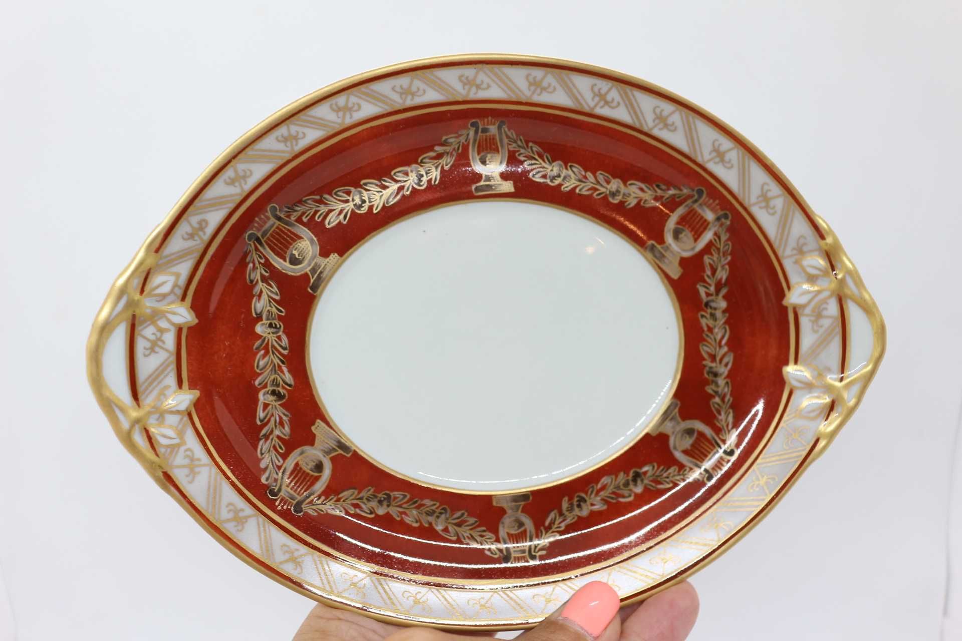 Terrina com Prato LIRAS Vista Alegre 1974 Pintada Mão 20 cm