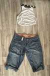 Zestaw ubraniowy XL L oversize  spodenki y2k krótkie 2000 croptop top