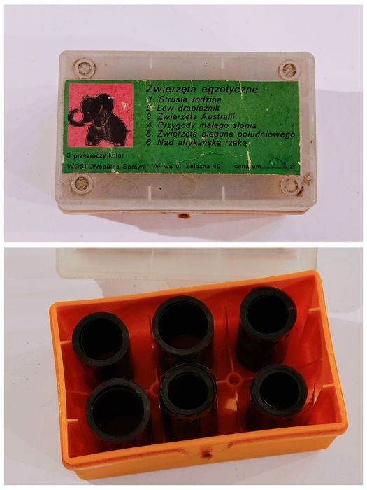 Bajki na rzutnik 6 szt. Zwierzęta egzotyczne retro bajka Ania