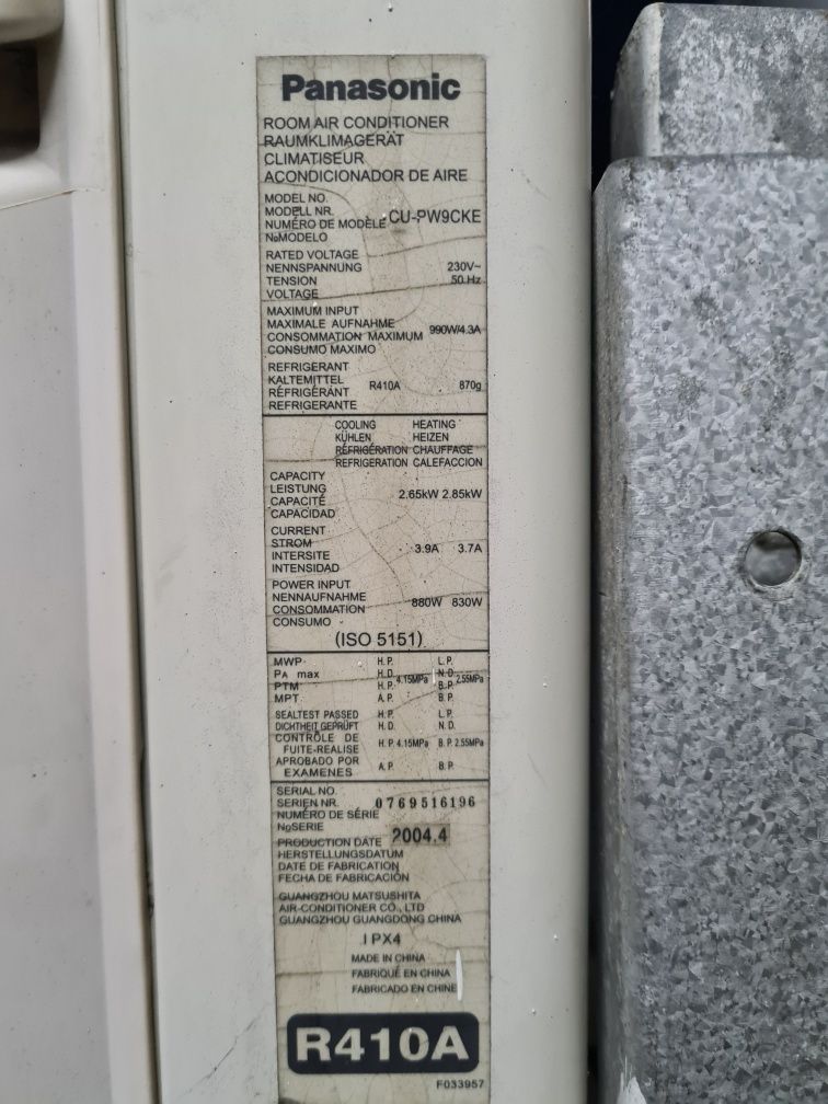 Ar condicionado PANASONIC barato 9000BTU