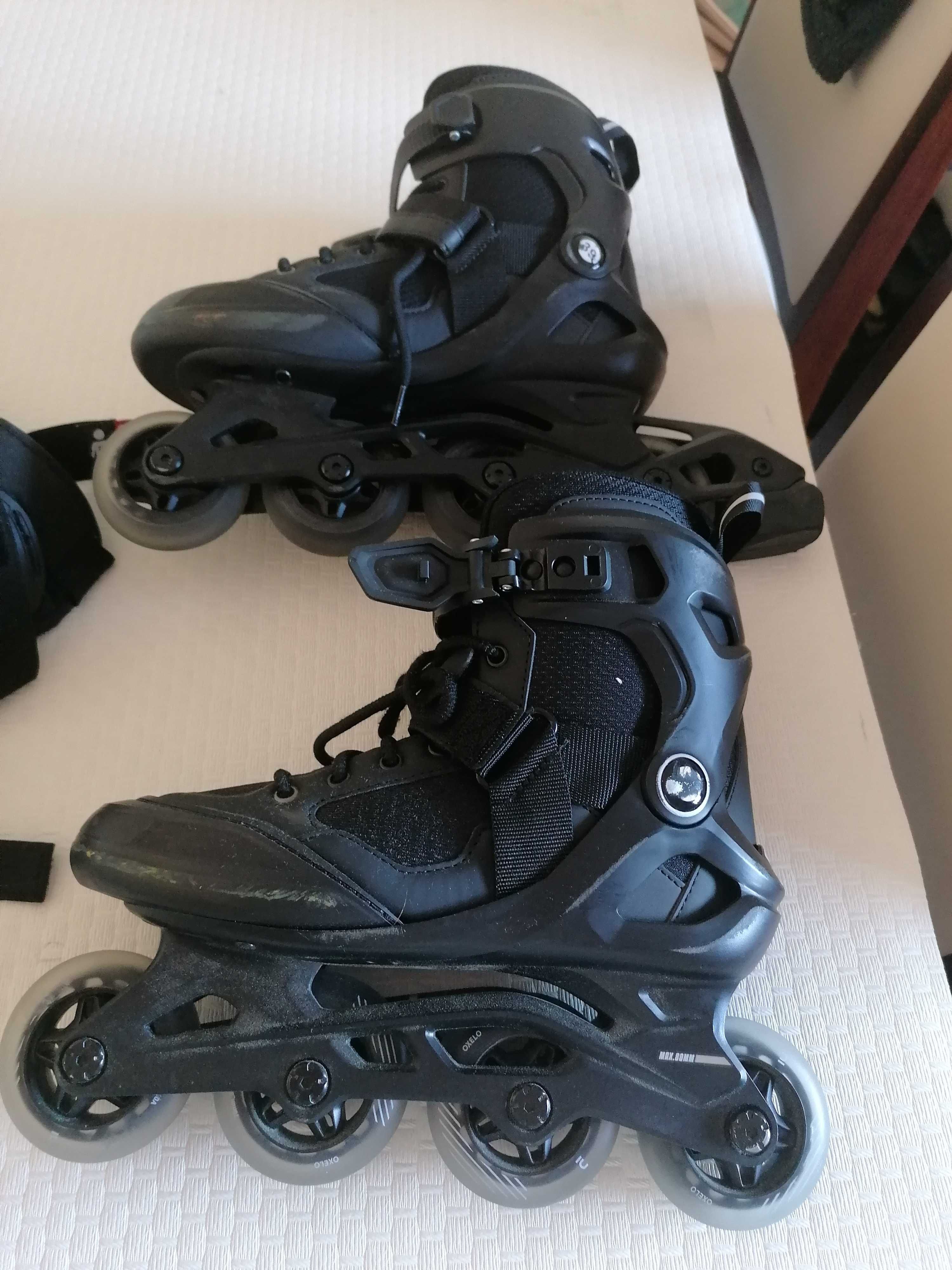 Conjunto patinagem em linha