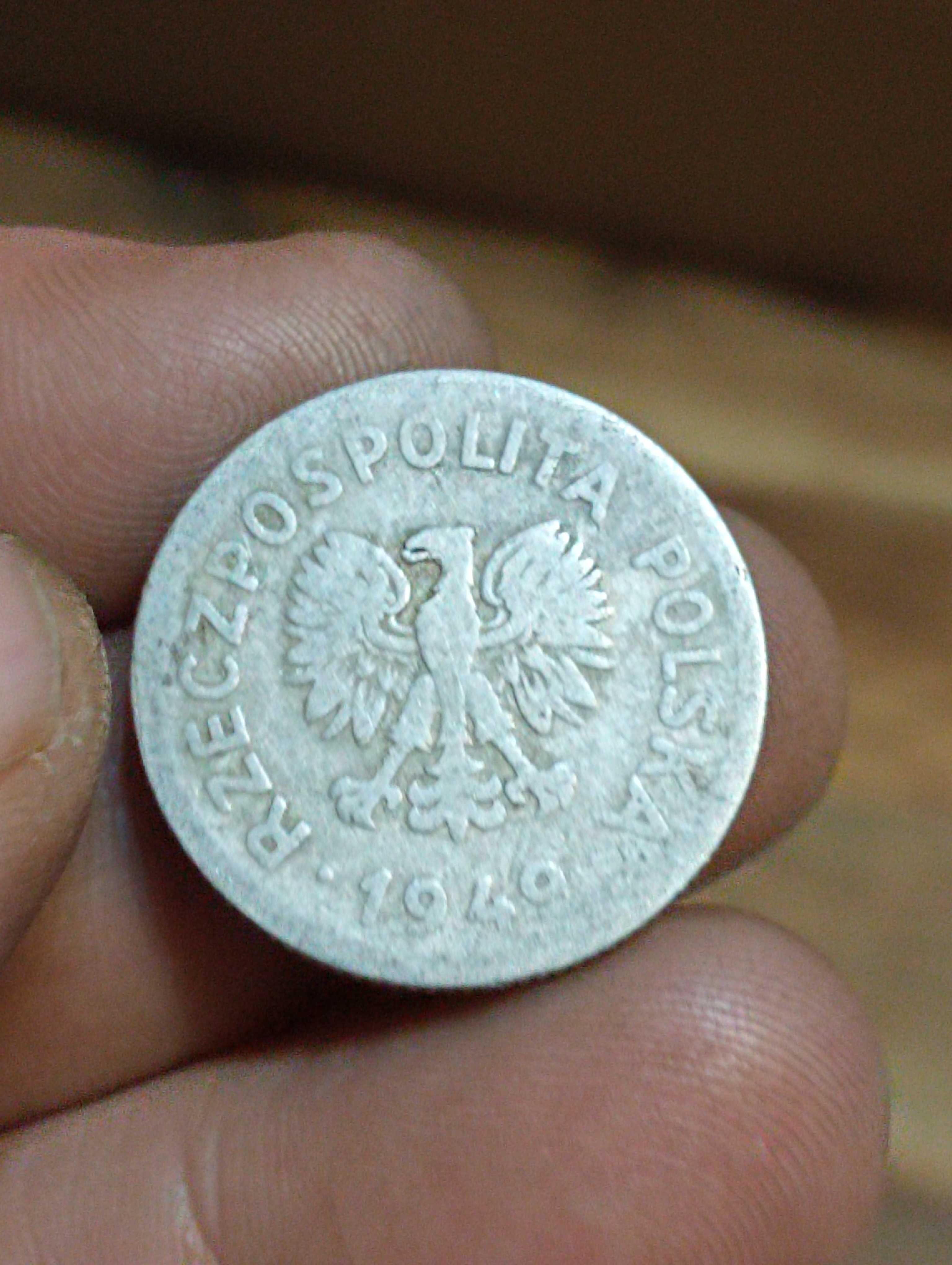 Sprzedam vv monete 1 zloty 1949 rok bzm