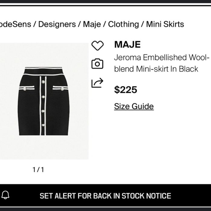 Юбка maje s xs спідниця міні