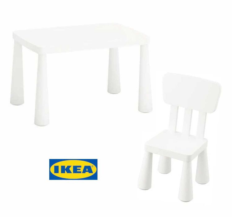 Новый набор! Детский стол IKEA MAMMUT + стул IKEA MAMMUT. 2 предмета