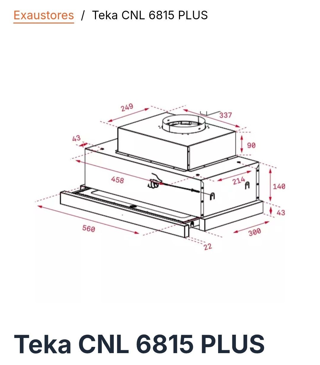 Exaustor Teka CNL 6815 plus.