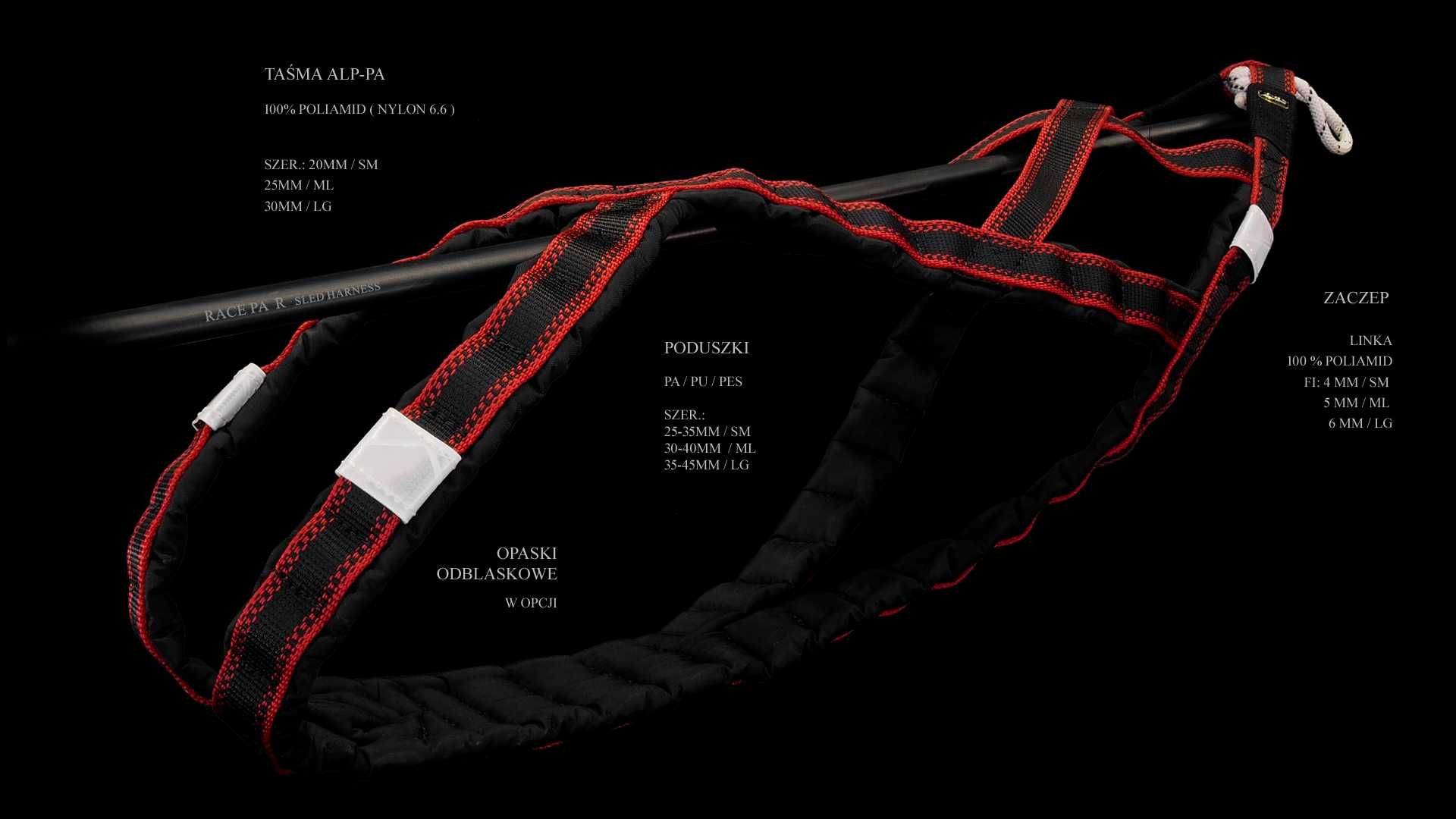 HIFICA RACE PA R LG Uprząż Zaprzęgowa Wyścigowa Sled Zaprzęgi dla Psa