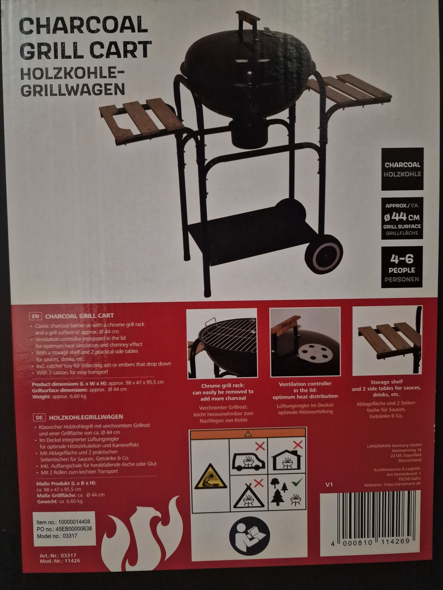 Grill węglowy Landmann model 11426 solidna jakość super cena