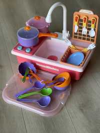 Кухня мойка кран плита с посудкой игрушки детские