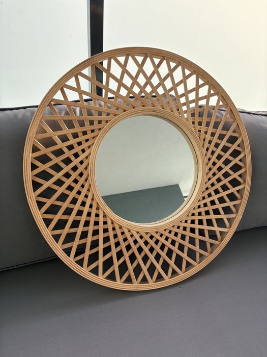 Lustro scienne bambusowe, boho, 60 cm