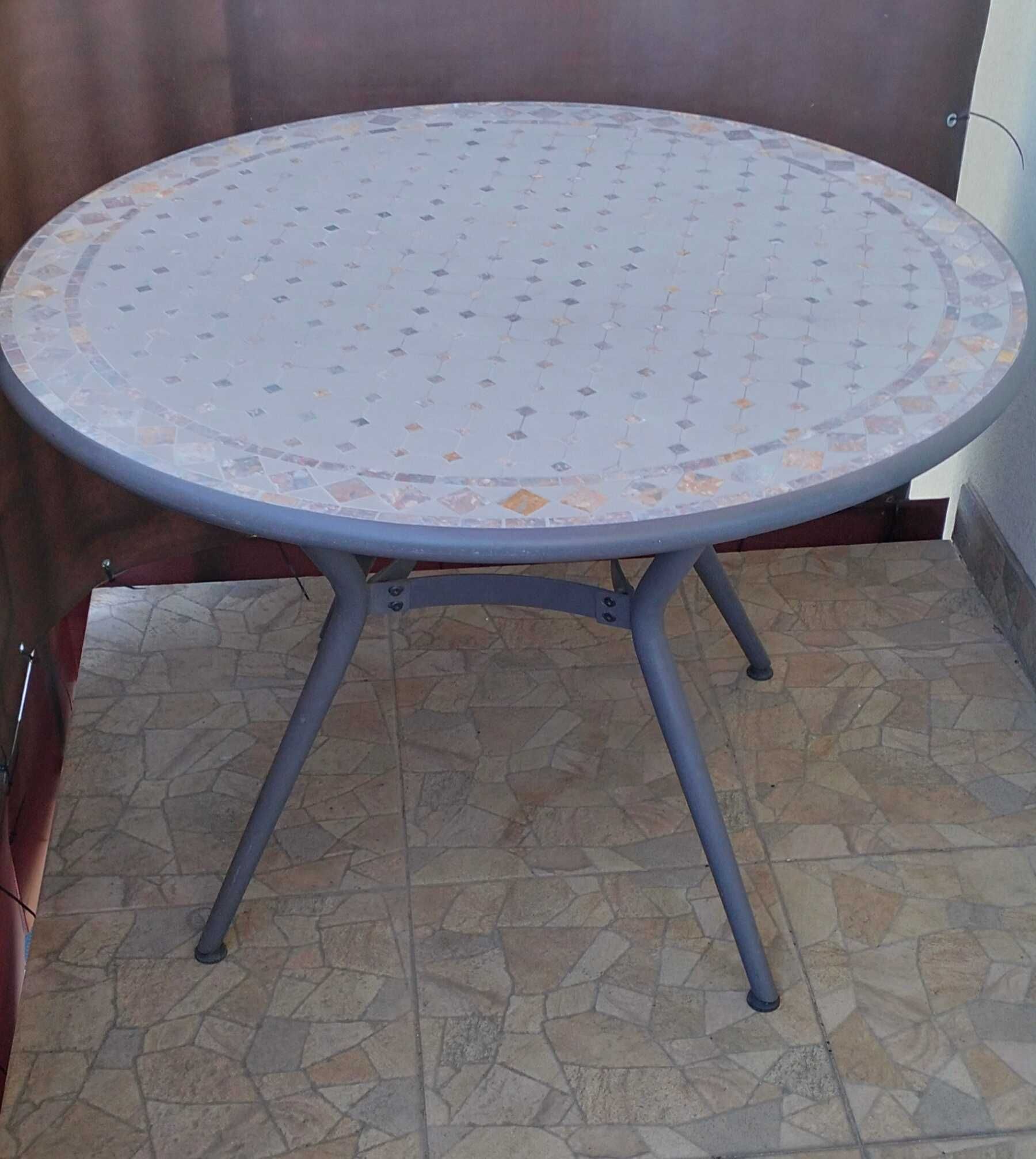 Stół na taras ceramiczny okrągły