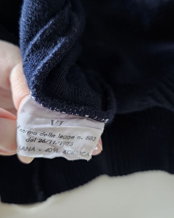Paul & Shark męski sweter L granatowy wełna