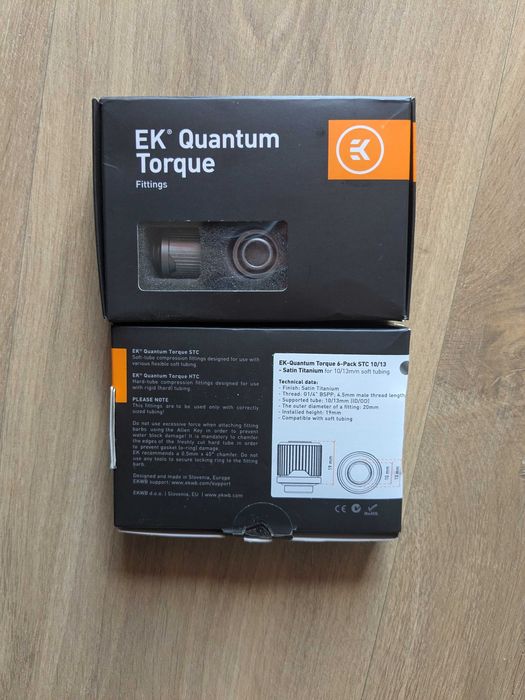 Złączki EK-Quantum Torque STC 10/13 Satin Titanium - 2 zestawy