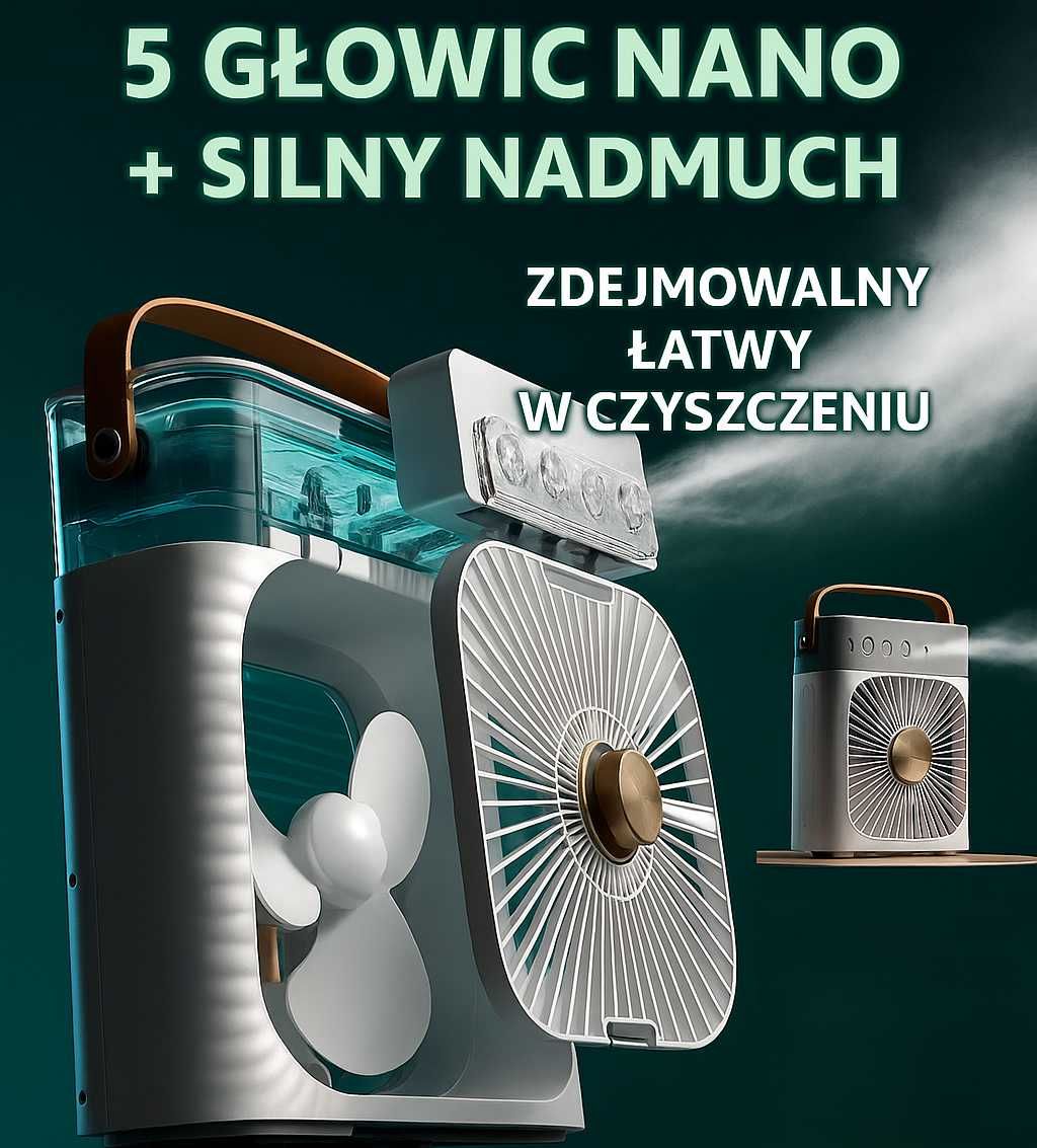 Mini Klimatyzator 3W1 Przenośny Wentylator Nawilżacz Powietrza