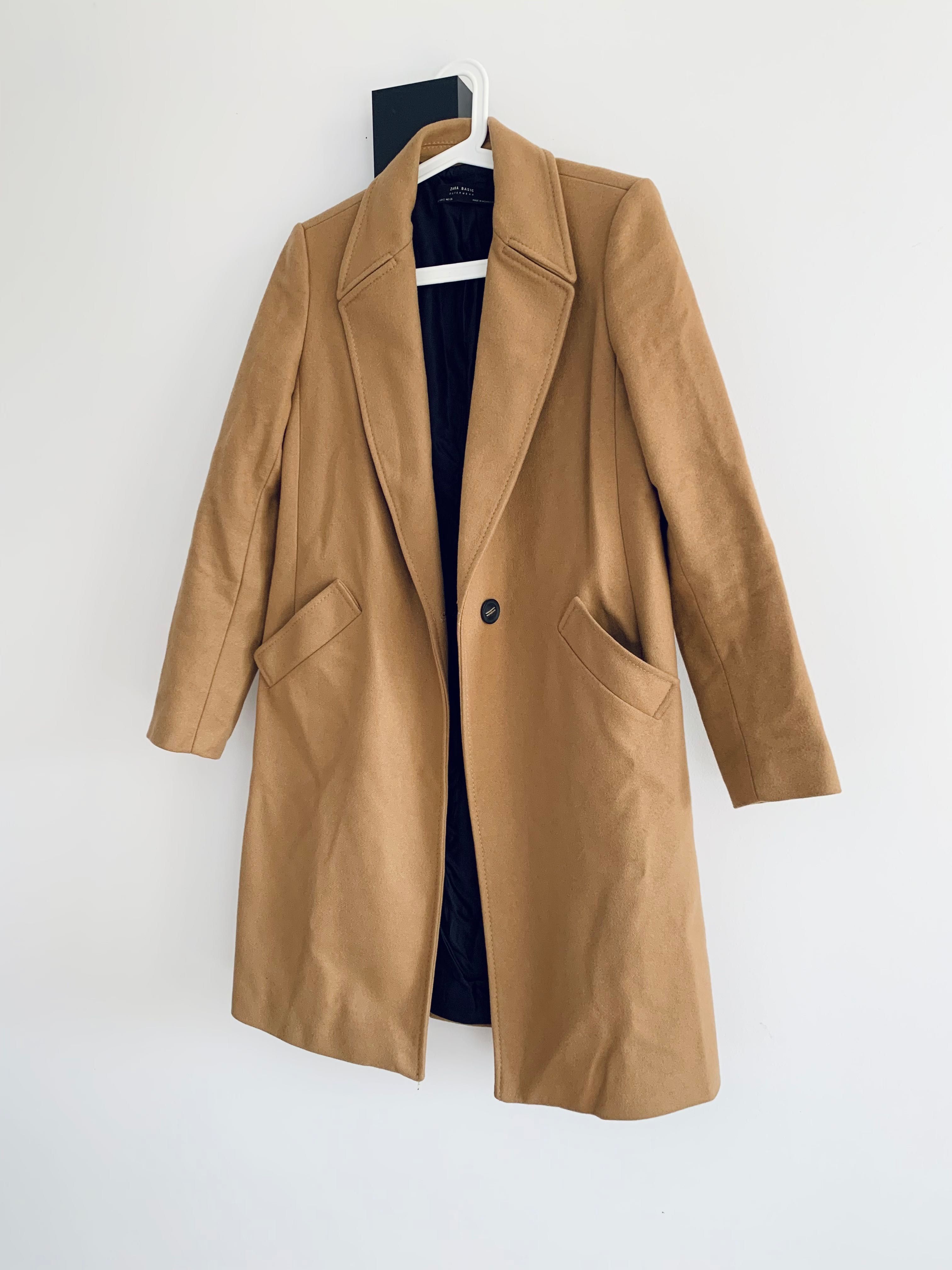 Plaszcz camel beżowy Zara basic