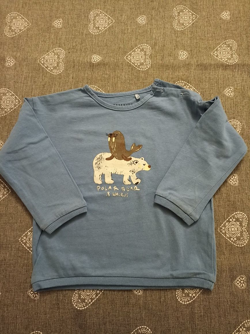 Bluzka Reserved 80 motyw zimowy