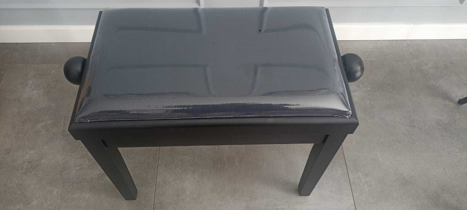 Ława stołek pianino fortepian czarny mat siedzisko 55x32 cm OPIS