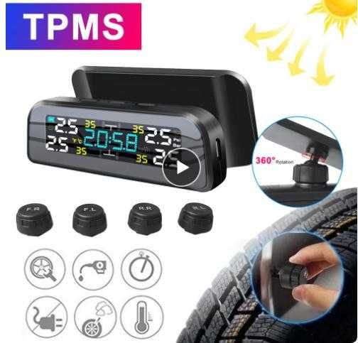 Контроль давления, температуры в шинах TPMS тестер внешние датчики