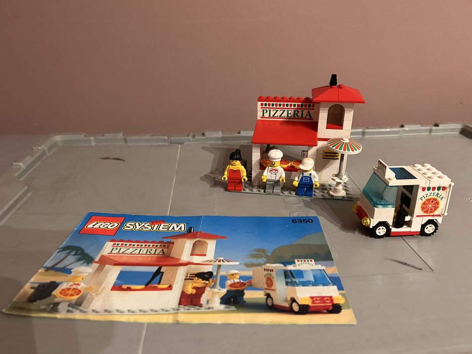 Lego 6350 Pizza To Go - rok 1994 kompletny z naklejkami i instrukcją