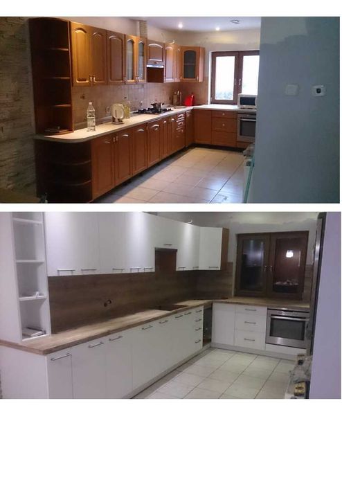 Wymiana frontów i blatów kuchennych. Meble na wymiar.