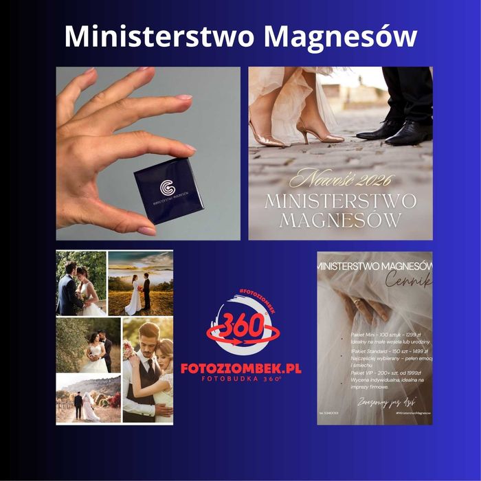 Nowość 2026 Magnesy / Fotobudka AI/ Klasyczna/ 360 /Biały Miś /Barmix