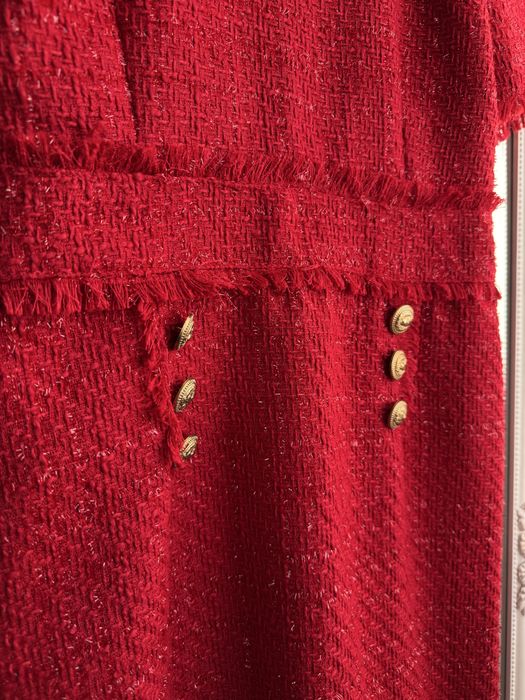 Твідова червона сукня