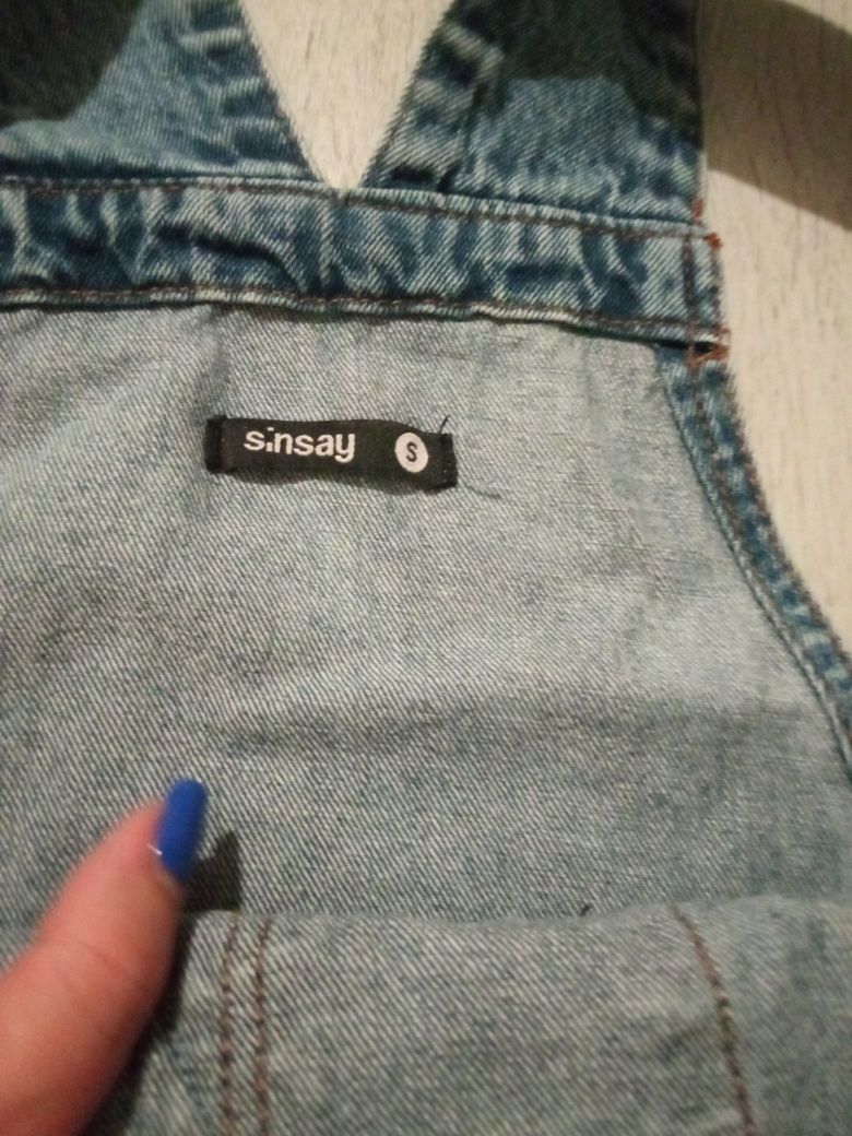 Sukienka ogrodniczka jeansowa dżinsowa Sinsay s