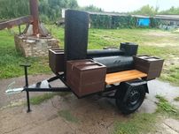 Мангал на колесах Смокер на прицепе Мангальний комплекс Виїздна кухня