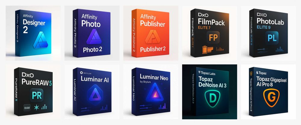 Fornecedor de software: Adobe, Autodesk, Corel, DaVinci, Ableton...