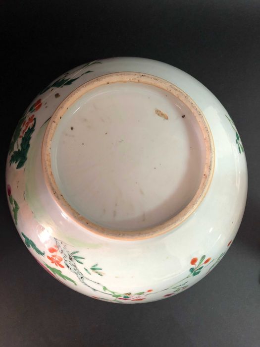 Grande taça chinesa em porcelana de exportação Família Rosa