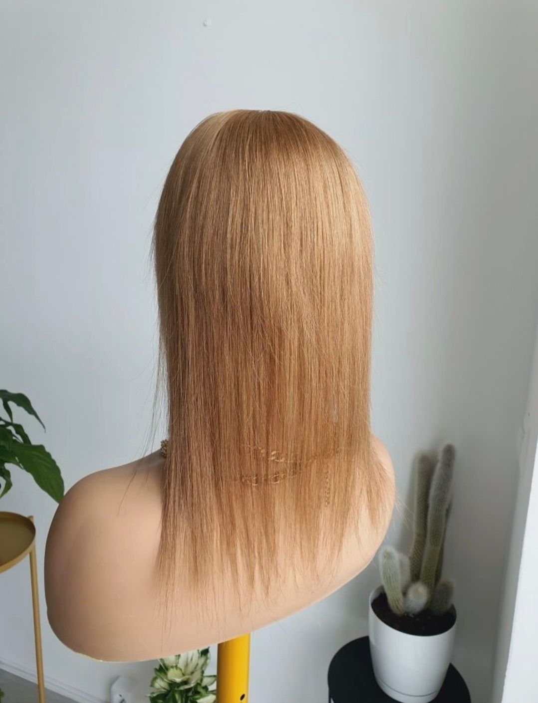 Długi tupet topper z włosów naturalnych blond z grzywką Dominika 16