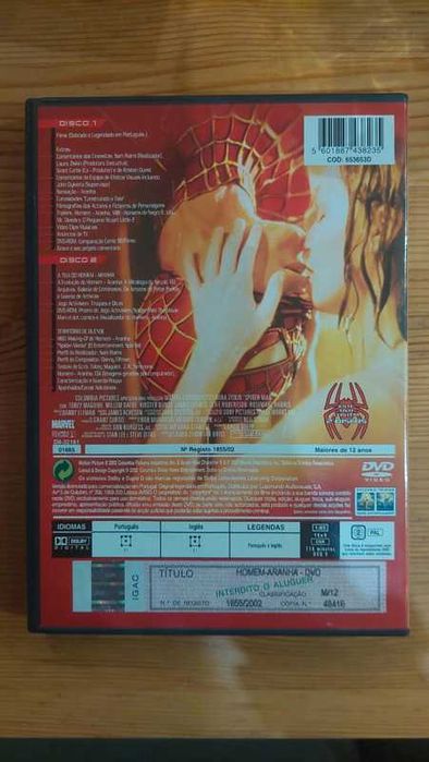 Dvd Homem Aranha 1 e 2
