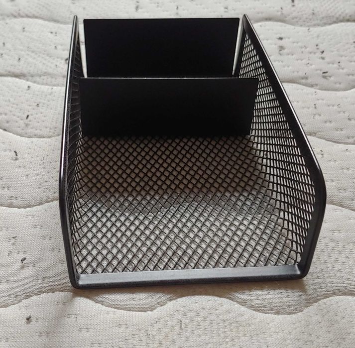 Przybornik/Organizer Na Biurko Metalowy 3 Komory Czarny