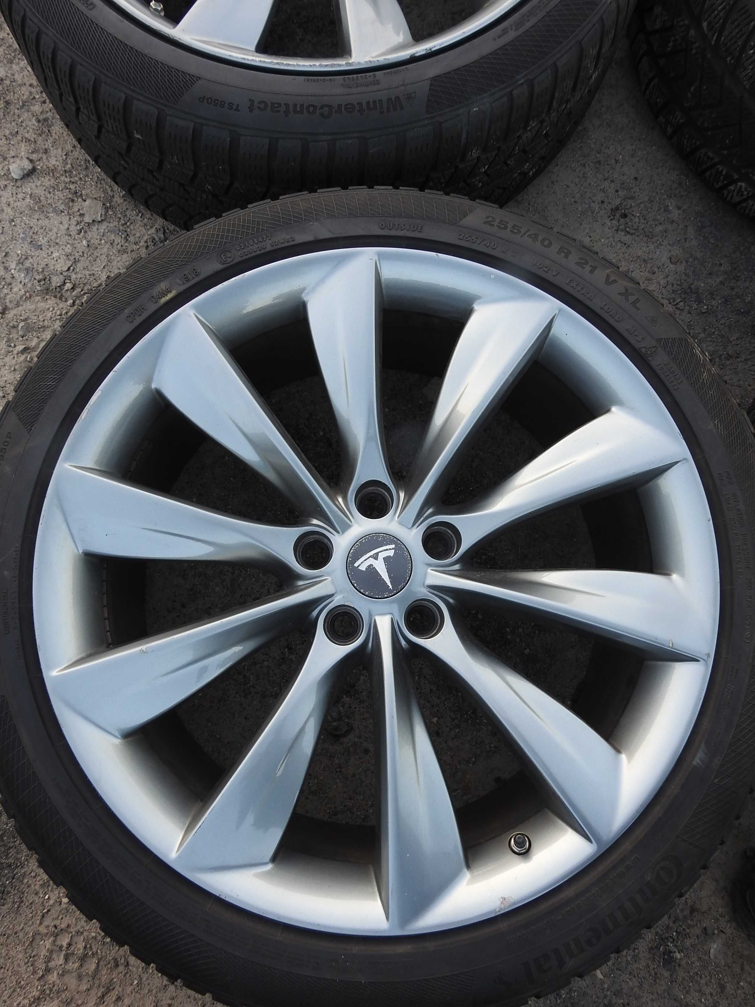 4x Alufelgi 5x120 21'' TESLA  8,5J ET40 TPMS Oryginalny Lakier