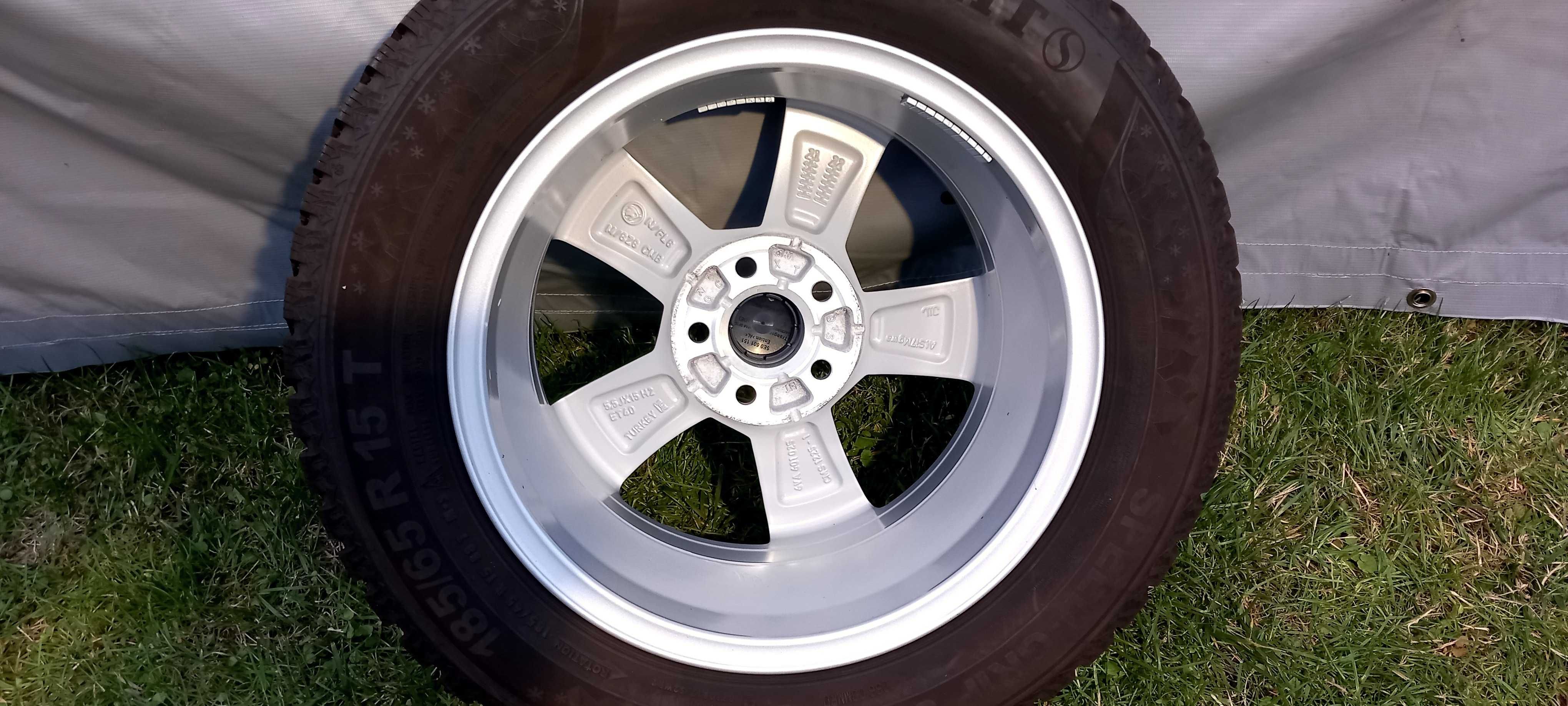 Koła zima oryg. Skoda/Gr.VW 5.5Jx15, 5x100,ET40+185/65R15 M+S, 2022r