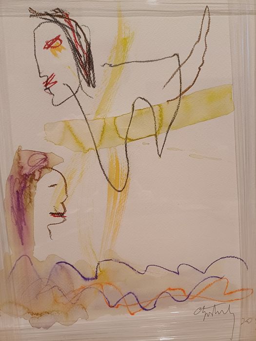 Quadro de arte abstracta de Agostinho Santos