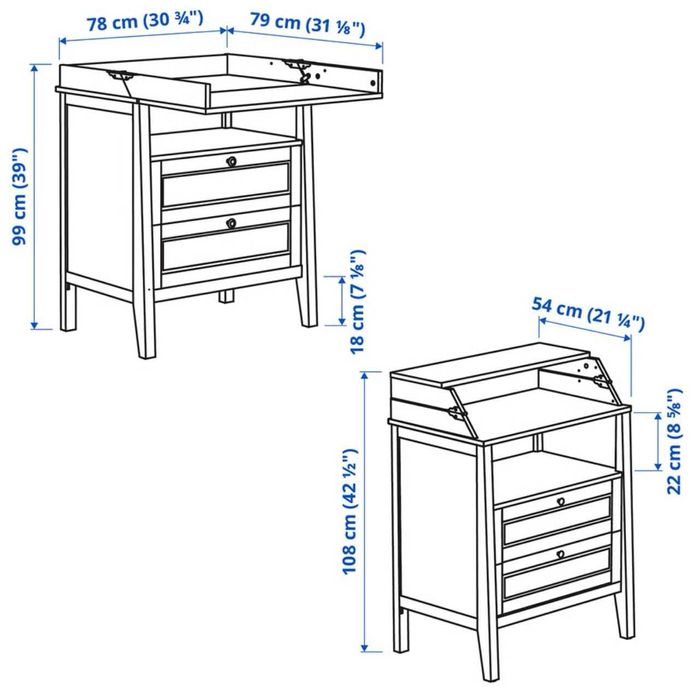 Komoda z przewijakiem IKEA SUNDVIK (szary)
