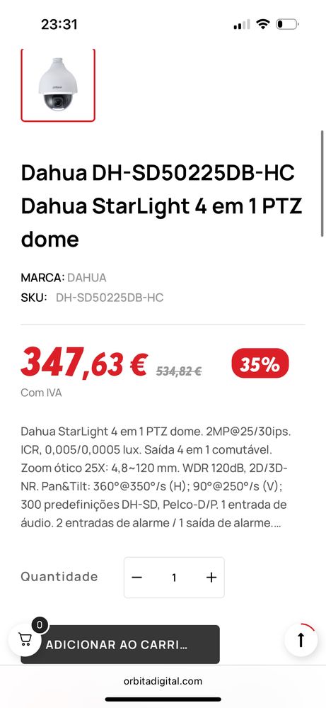 Camera PTZ Dahua Dahua SD50225U-HNI