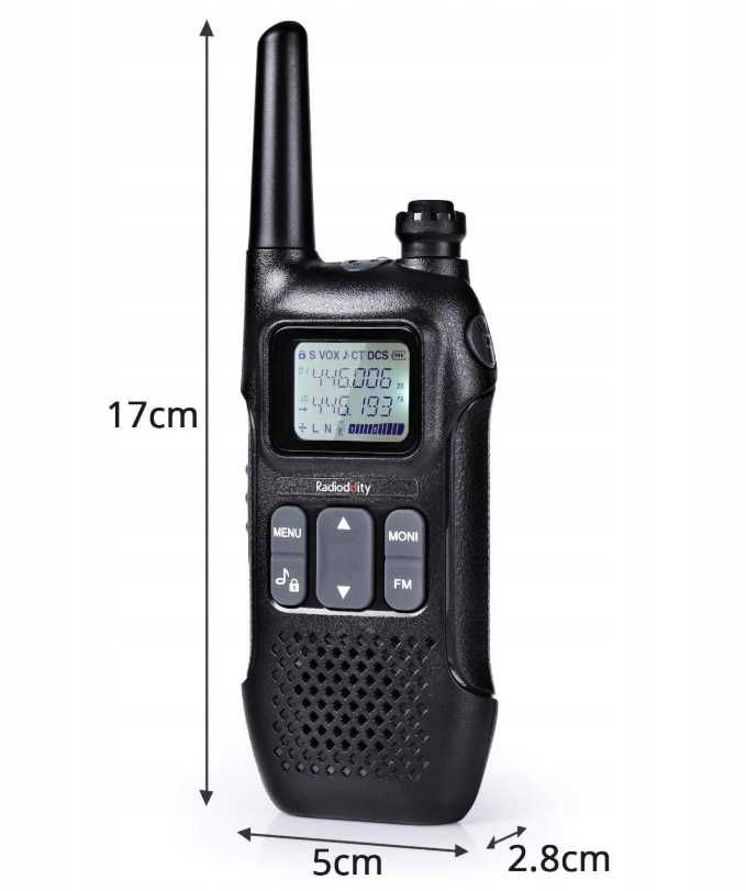 Zestaw 2szt. krótkofalówek z wyświetlaczem LCD Radioddity PR-T1 PMR EU
