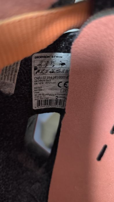 Kask btwin pomarańczowo różowy XS