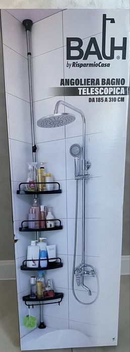 Телескопічна кутова полиця в ванну кімнату BalH by Risparmio Casa