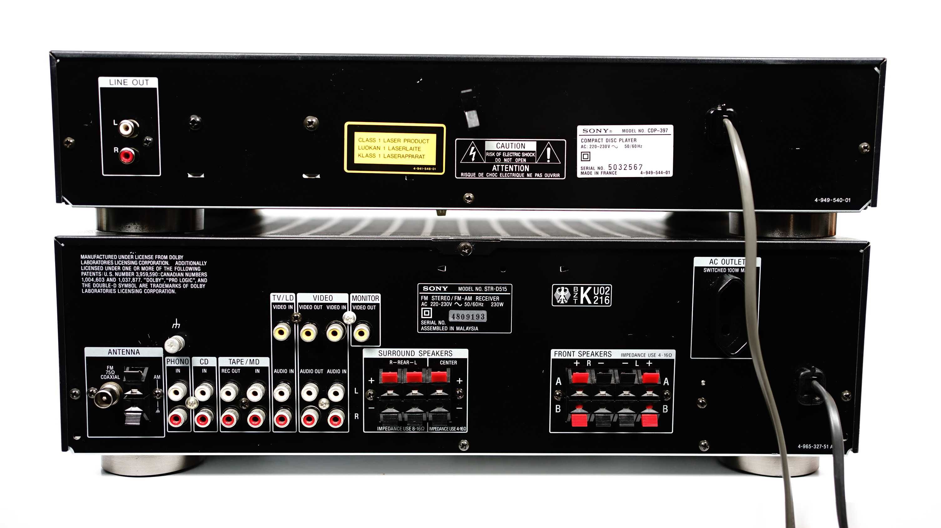 Amplituner 5.0 Sony STR-D515 + odtwazracz CD CDP-397 wieża