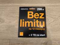 Starter orange na kartę 2TB - 2000GB ważny rok, internet 5g do routera