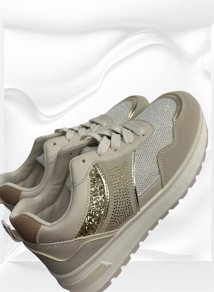 Adidasy beżowe ze złotym