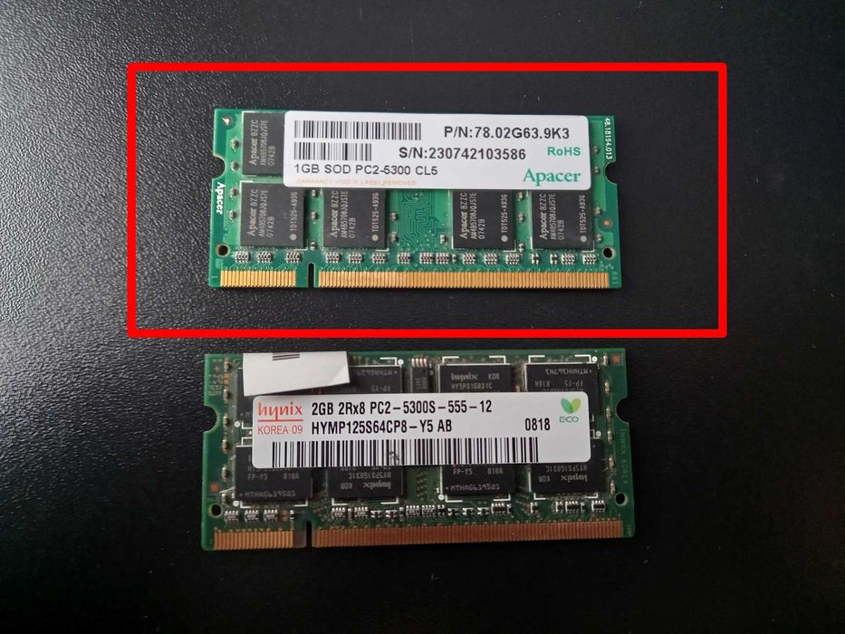 Apacer Pamięć RAM 1GB SOD PC2-5300 CL5