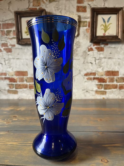 Ваза.Клуазоне.Кобальт.Марганец виноград.Стекло.Хрусталь.СССР.