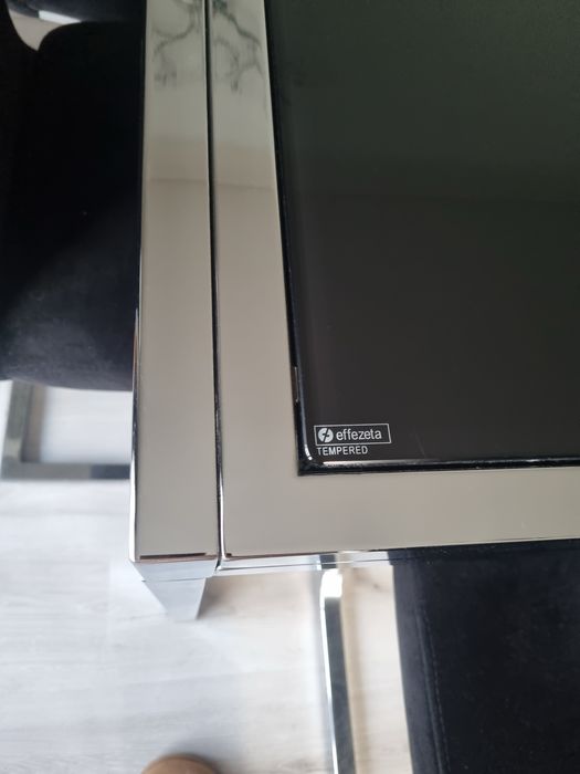 Stol i 6 krzesel wloski styl glamour grube szklo rozkladany