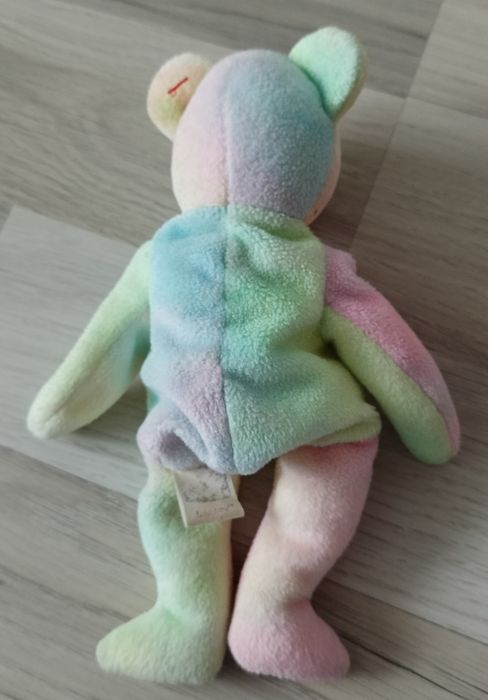 Ty Beanie Babies B.B. Bear 1999 Birthday Bear tęczowy miś maskotka 22c