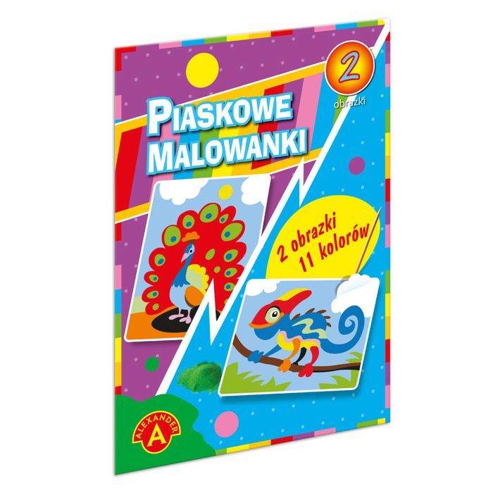Piaskowe obrazki: Paw i Kameleon zestaw kreatywny dla dziecka 6+