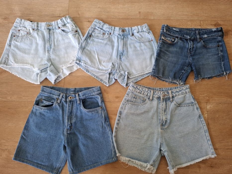 Szorty 164 XS jeansowe 5 par Zara krótkie spodenki