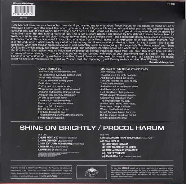 PROCOL HARUM - SHINE ON BRIGHTLY - LP -płyta nowa , zafoliowana